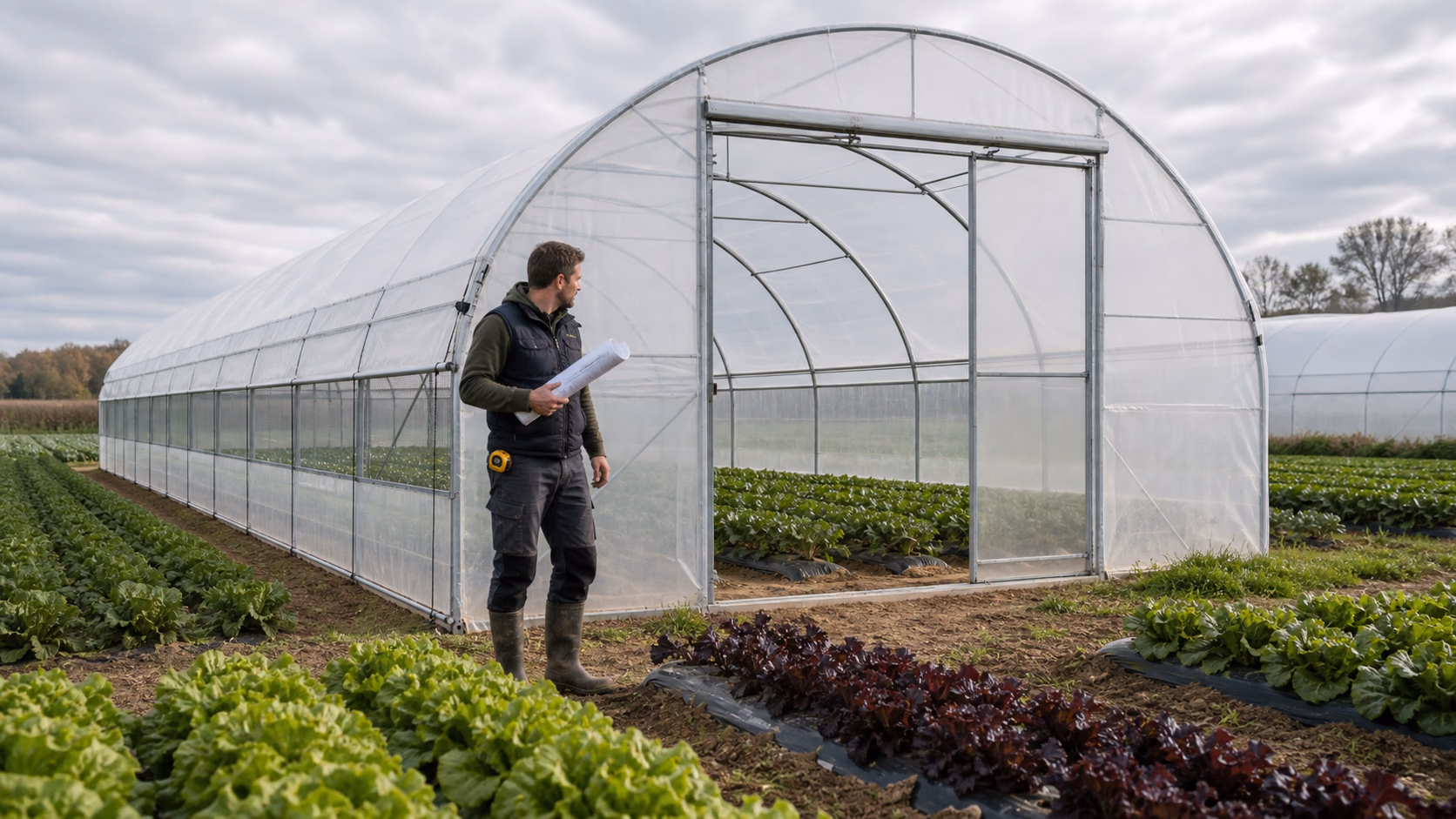 Serre agricole neuve sur une exploitation maraichere eligible a un investissement aide