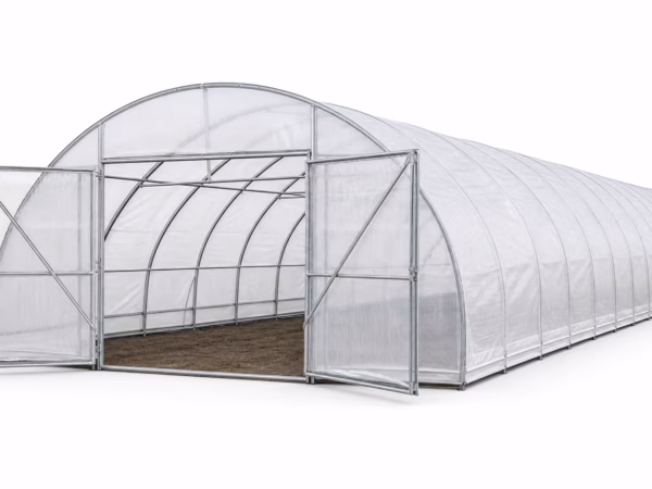 Serre agricole professionnelle 1000 m2 20 x 50 m sur fond blanc