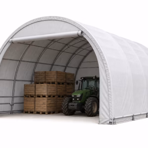 Tunnel de stockage agricole 9,60 x 20 m sur fond blanc