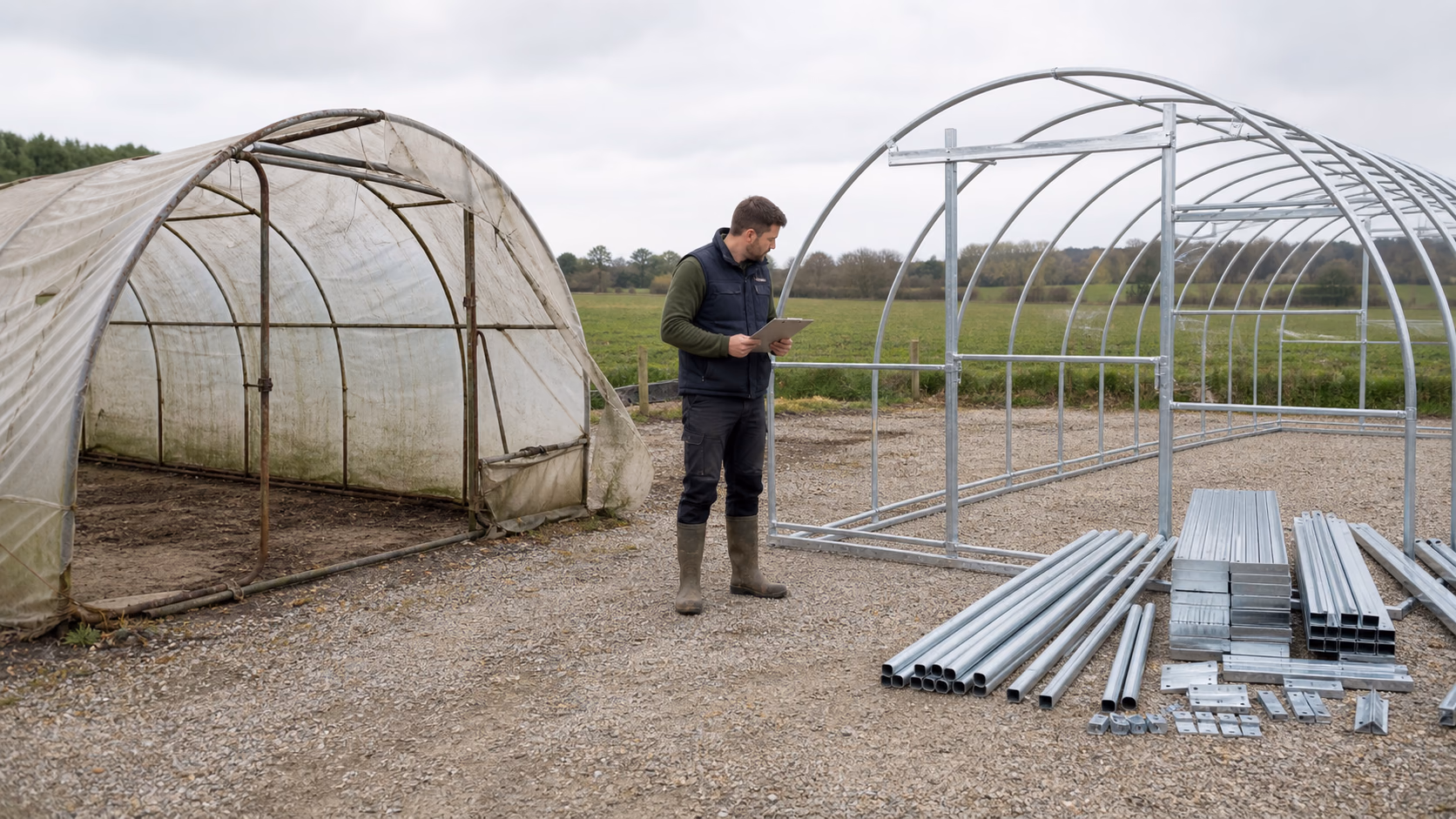 Comparaison entre un tunnel agricole d occasion et un tunnel agricole neuf sur une exploitation