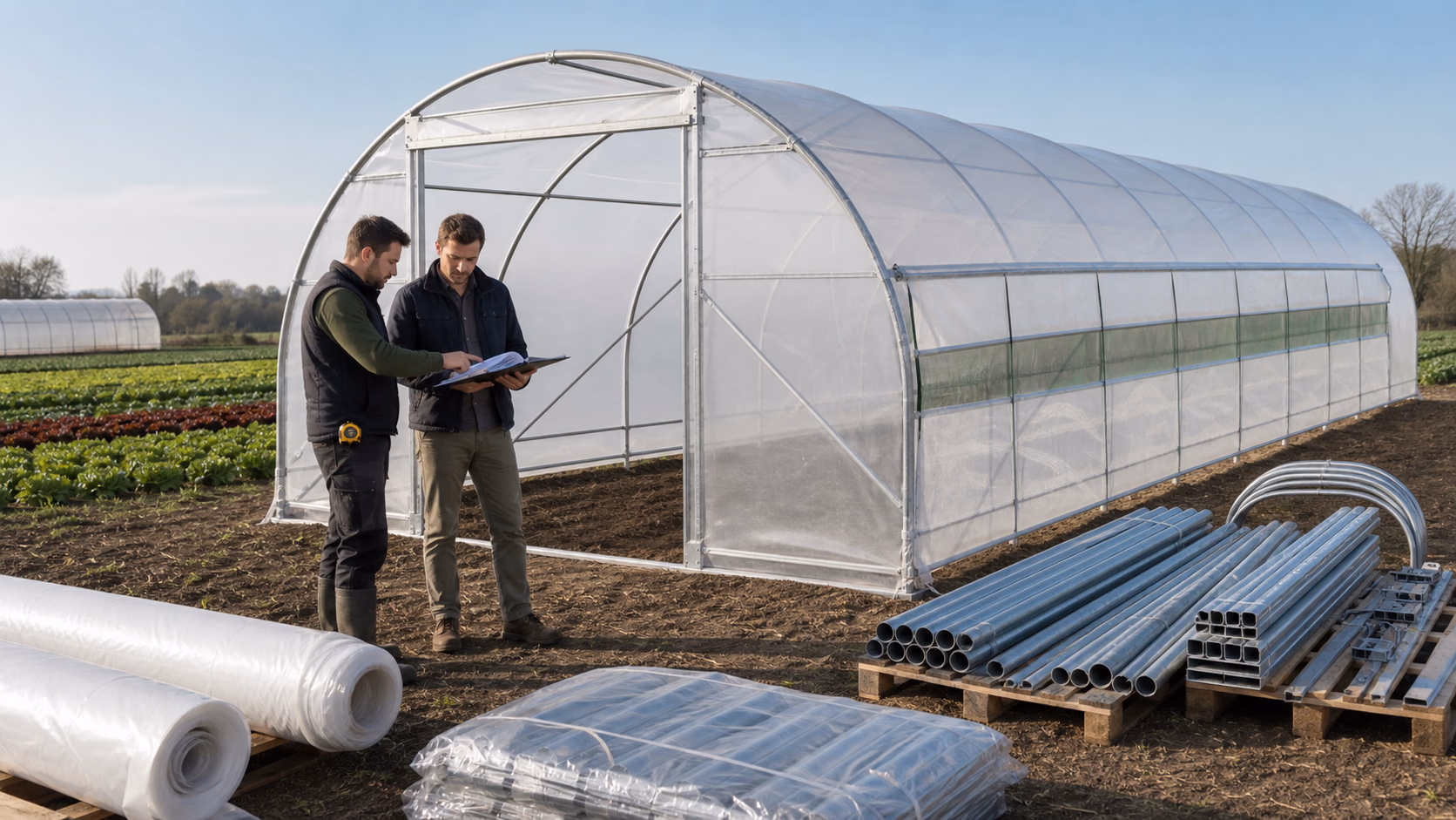 Tunnel agricole neuf avec dossier de financement et materiel pret a installer